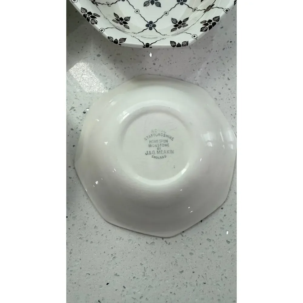Set of 4 J&G Meakin Royal Staffordshire Homespun Ironstone 6 5/8” Cereal Bowls